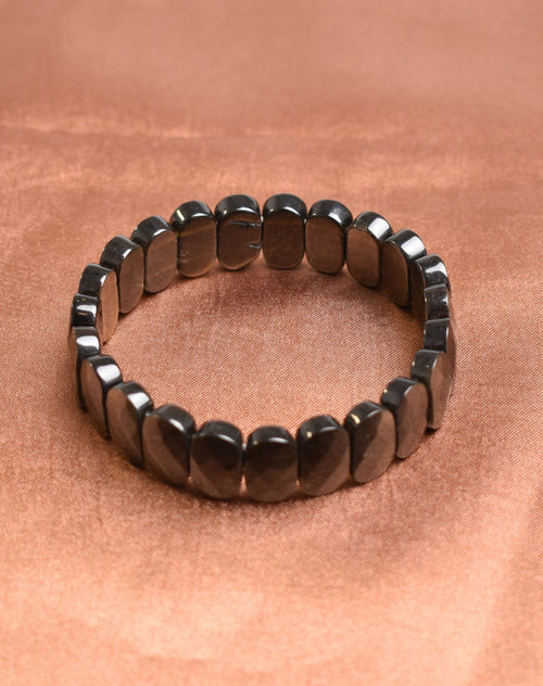 Sertifikalı Obsidyen Doğaltaş Bileklik – Özel Rolex Kesim
