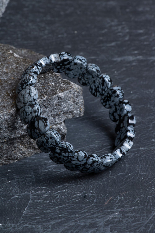 Sertifikalı Obsidyen Geniş Kesim Doğal Taş Bileklik