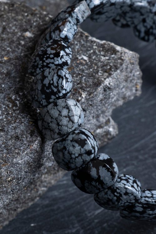 Sertifikalı Obsidyen Geniş Kesim Doğal Taş Bileklik