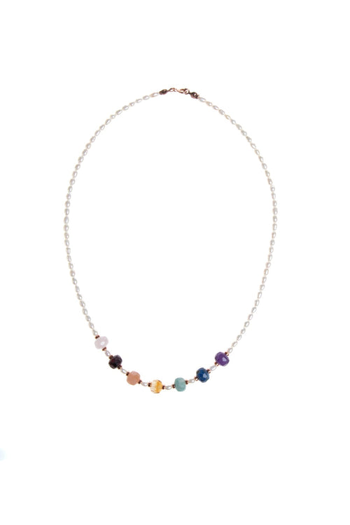 Sertifikalı Pembe Kuvars, Lal, Amazonit, Sitrin, Ametist, Güneş Taşı, Lapis, İnci Doğal Taş Kolye 