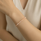 Sertifikalı Pembe Opal  Doğal Taş Bileklik 4 mm