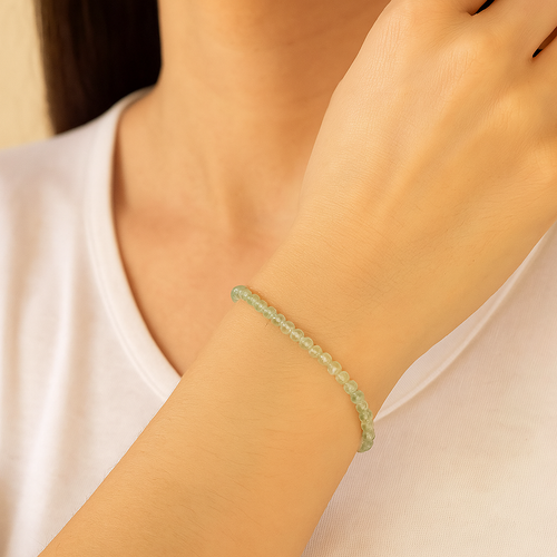 Certified Prehnit Natural Stone Bracelet 3 mm