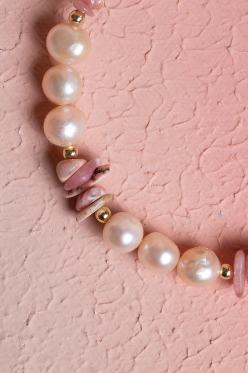 Sertifikalı Rodokrozit, İnci Doğal Taş Gümüş Bileklik 