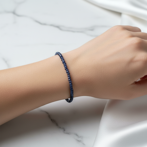 Sertifikalı Safir Doğaltaş 3-4 mm Bileklik
