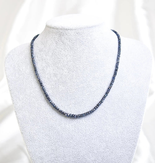 Uluslararası Sertifikalı Safir Doğal Taş Kolye – 3-4mm Özel Kesim