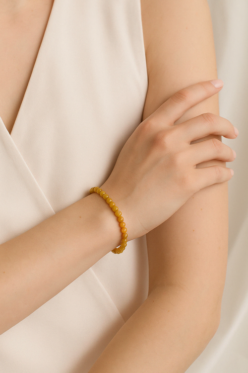 Certified Yellow Tiger Eye Natural Stone Bracelet 4 mm