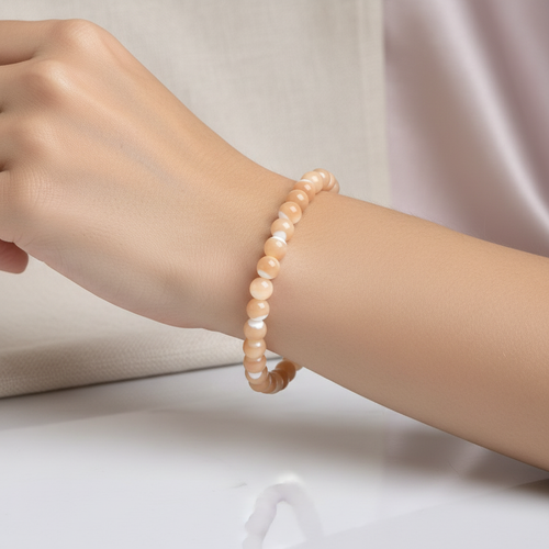 Sertifikalı Sedef Doğal Taş Bileklik 8 mm