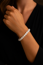 Certified Selenite Natural Stone Bracelet 8 mm