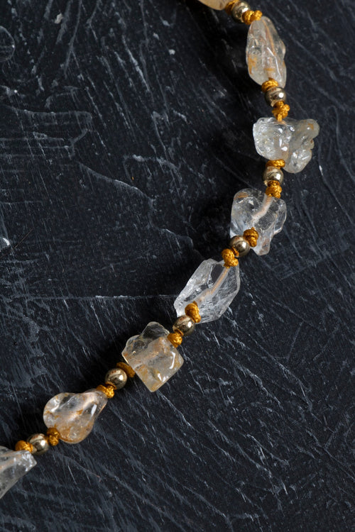 Sertifikalı Sitrin Naturel Doğal Taş Makrome Set