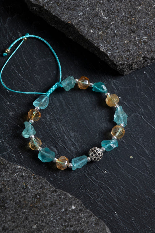 Sertifikalı Sitrin ve Apatit Doğaltaş Bileklik