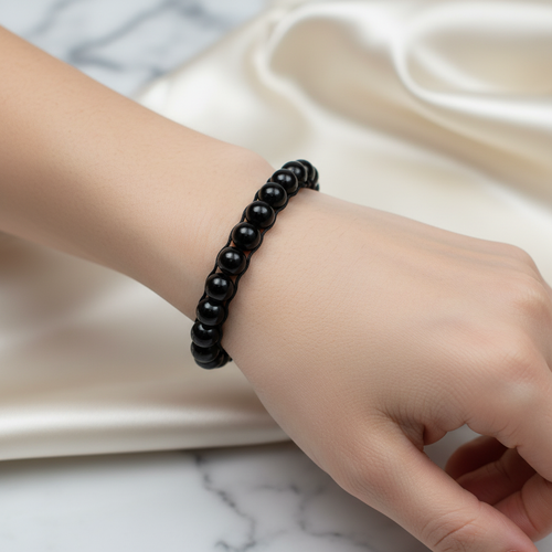 Sertifikalı Siyah Turmalin 8mm Doğal Taş Bileklik