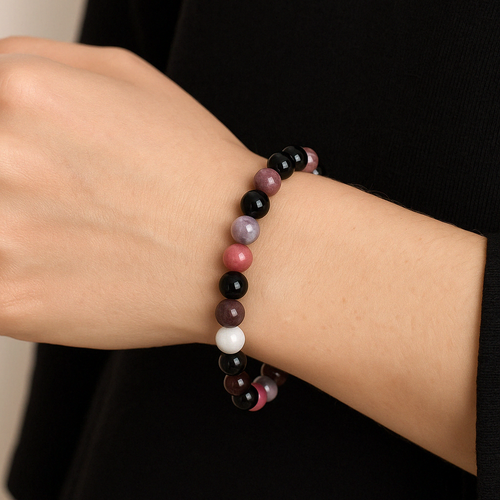 Certified Tourmaline Natural Stone Bracelet 8 mm
