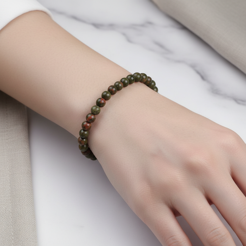 Sertifikalı Unakit Doğal Taş Bileklik 6 mm