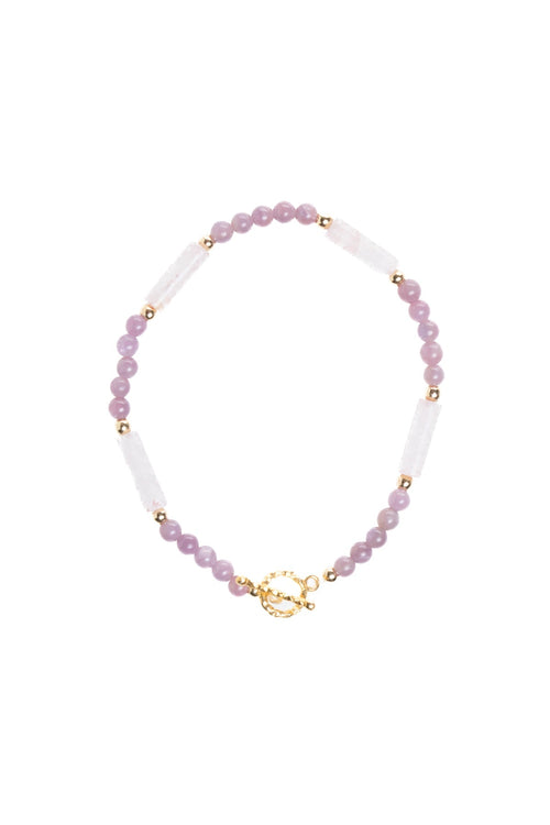 Sertifikalı Yakut, Pembe Kuvars Altın Kaplama Gümüş Kapama Bileklik