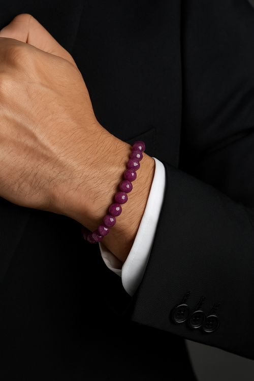 Certified Ruby Natural Stone 6 mm Bracelet