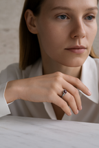 Sertifikalı Yakut Doğal Taş 925 Ayar Gümüş Yüzük