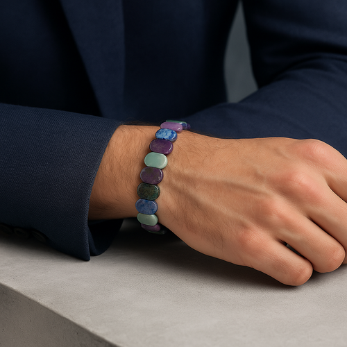 Sertifikalı Yay Burcu Doğal Taş Geniş Kesim Bileklik