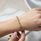 Sertifikalı Yeşim - Serpantin Doğal Taş Bileklik 4 mm