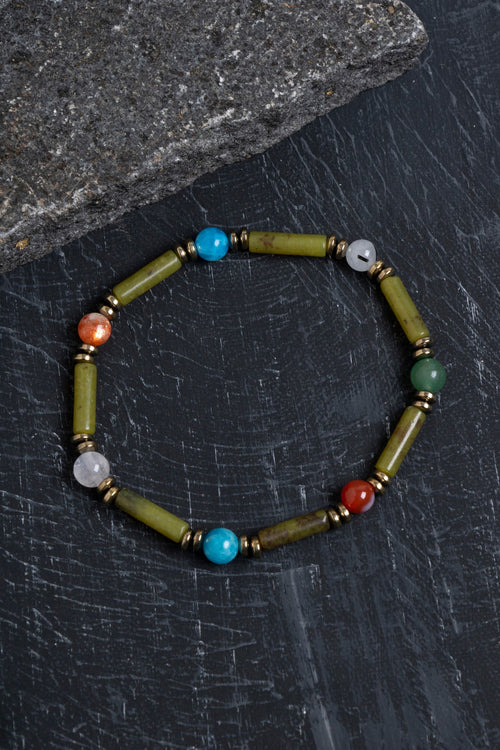 Sertifikalı Yeşim ve İkizler Burcu Doğal Taş Bileklik