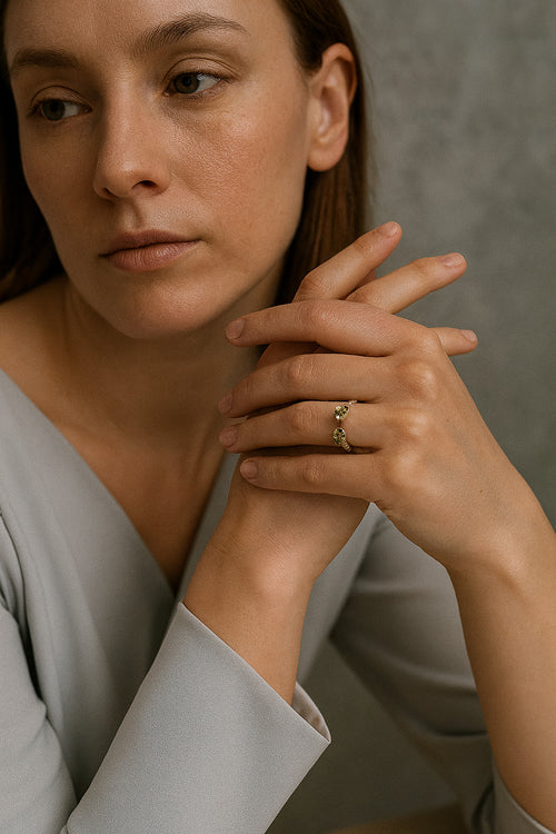 Sertifikalı Zebercet Doğal Taş 925 Ayar Gümüş Yüzük