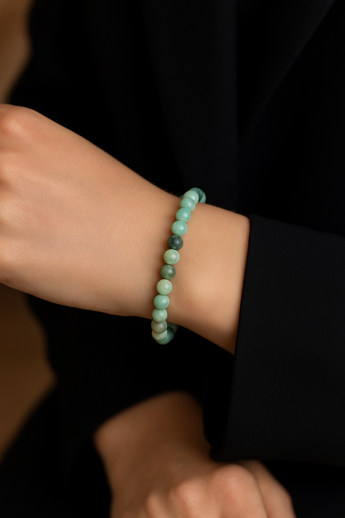 Certified Emerald Natural Stone 6 mm Bracelet