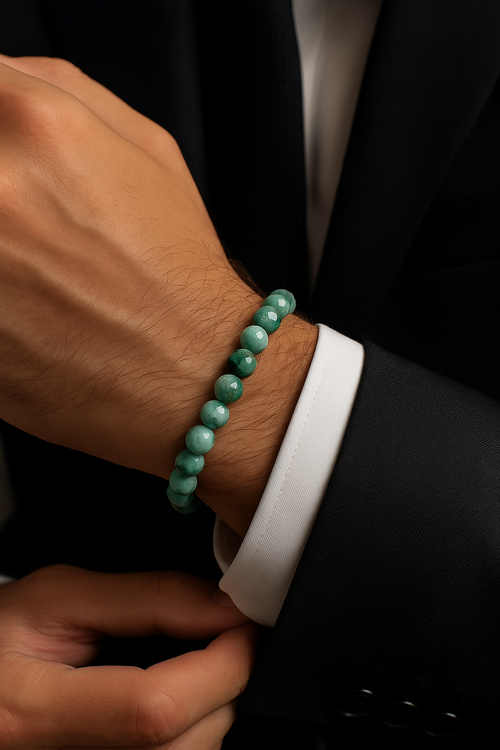 Certified Emerald Natural Stone 8 mm Bracelet