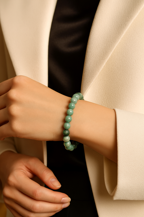 Certified Emerald Natural Stone 8 mm Bracelet