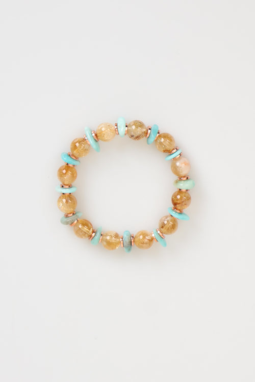 Sitrin - Amazonit Doğal Taş Bileklik