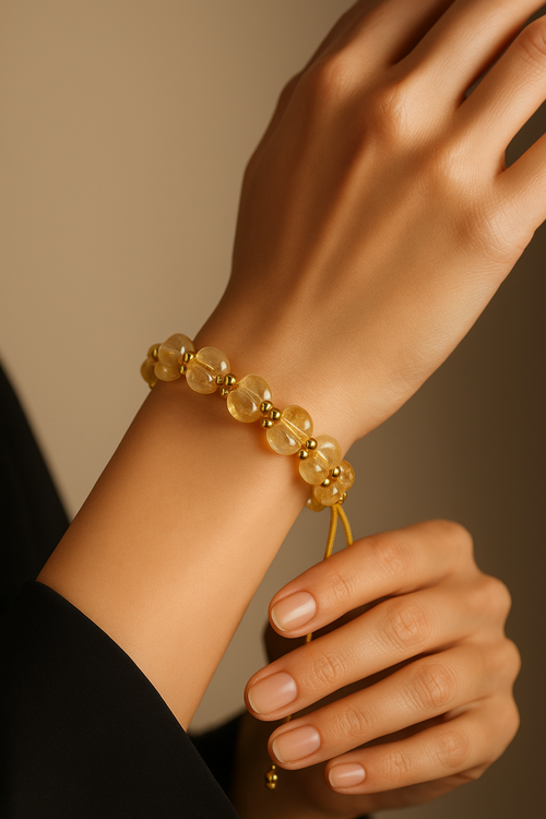 Citrine Natural Stone Macrame Bracelet