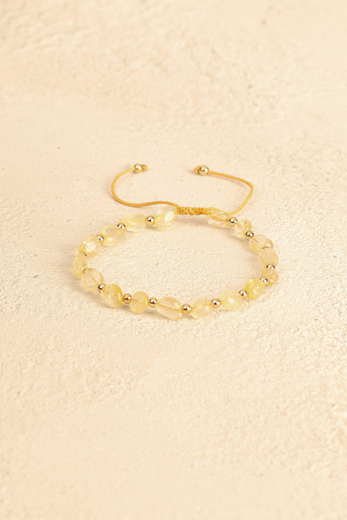 Sitrin Doğal Taş Makrome Bileklik