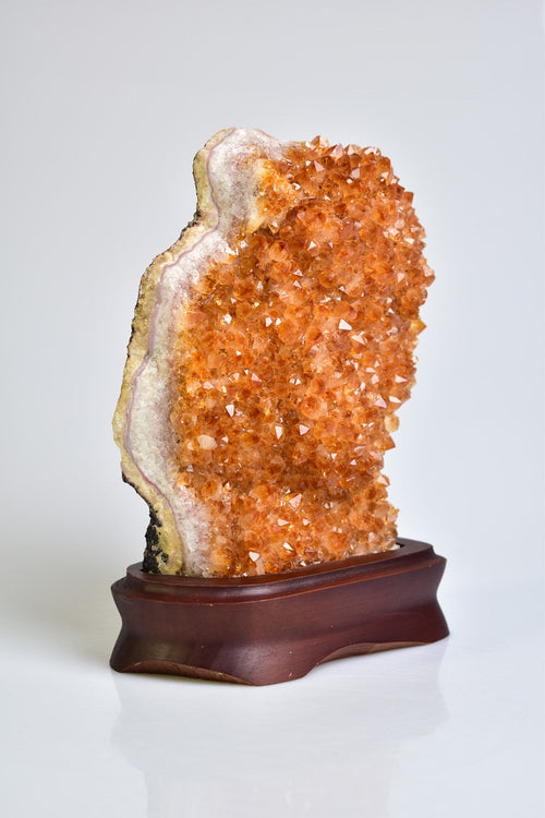 Citrine Natural Stone Stand Geode