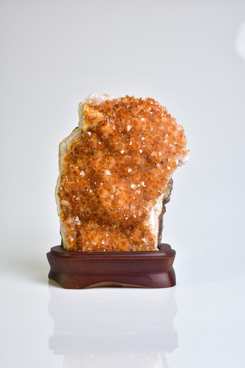 Citrine Natural Stone Stand Geode