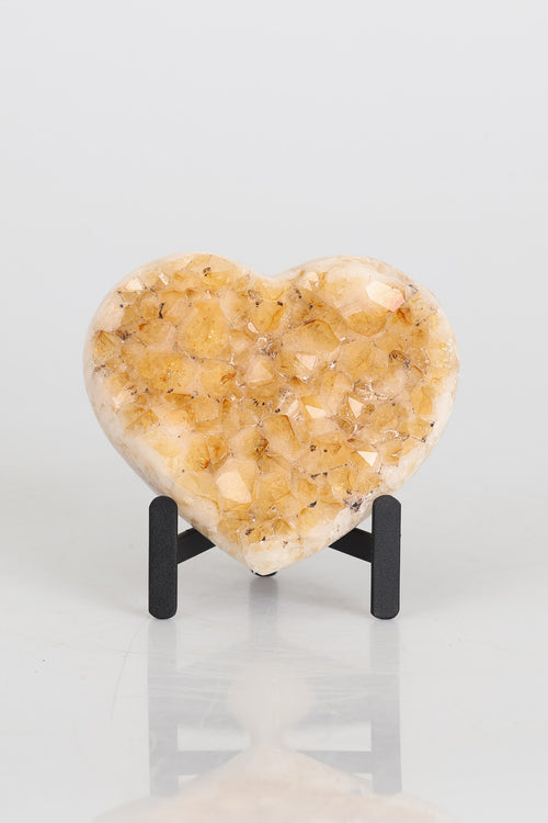 Citrine Natural Stone Heart with Stand