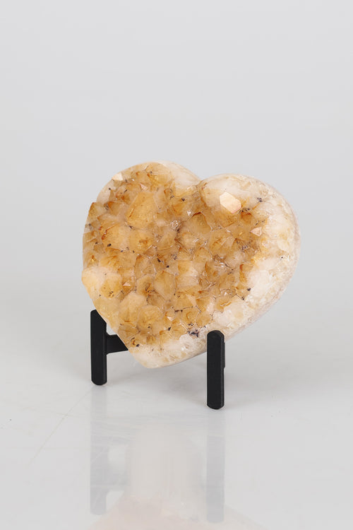Citrine Natural Stone Heart with Stand