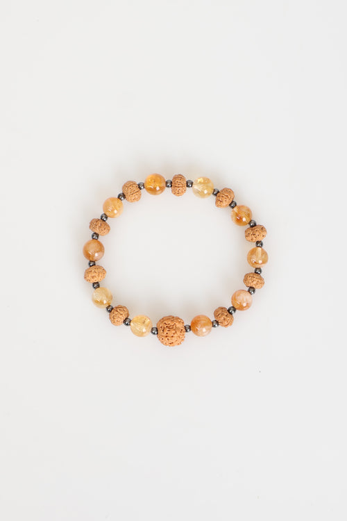 Sitrin - Rudraskha - Hematit Doğal Taş Bileklik