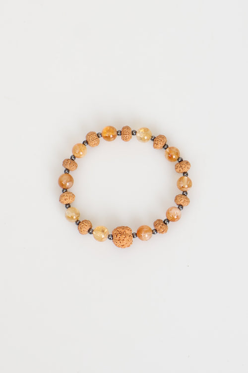 Sitrin - Rudraskha - Hematit Doğal Taş Bileklik