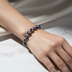 Sodalit Doğal Taş Makrome Bileklik