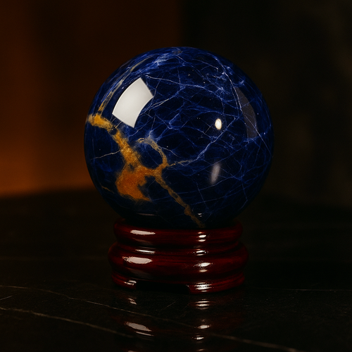 Sodalite Natural Stone Stand Sphere