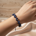 Sodalit Üçlü Makrome Özel Tasarım Bileklik 6 mm