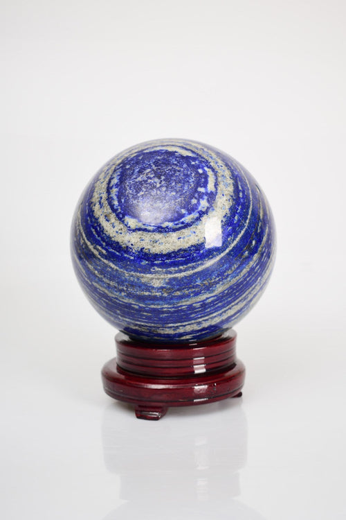 Lapis Lazuli Natural Stone Sphere with Stand