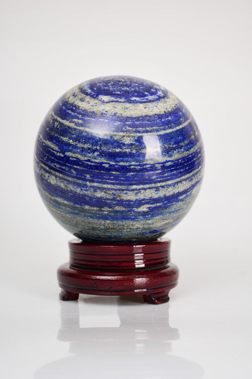 Lapis Lazuli Natural Stone Sphere with Stand