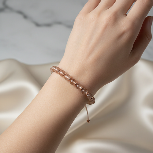 Süper Seven (Kuvars ) Doğal Taş Makrome Bileklik