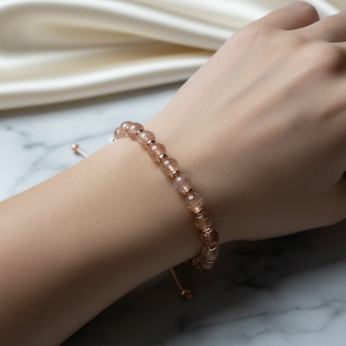 Süper Seven (Kuvars ) Doğal Taş Makrome Bileklik