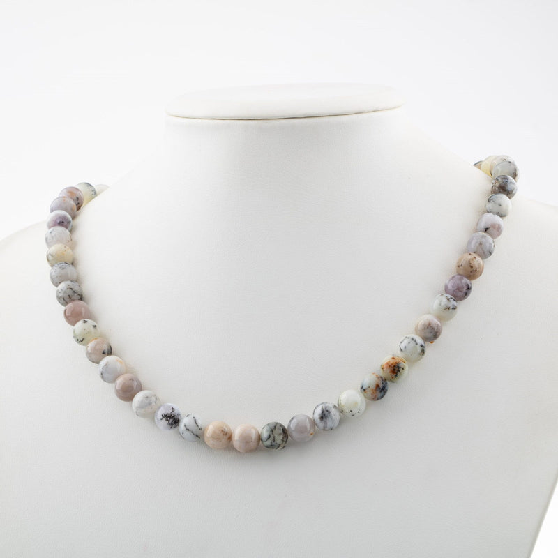 Süt Opal 8 mm Dizi Doğal Taş Kolye - Görsel 2 - Safnaturel