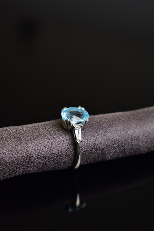 Topaz Doğal Taş 925 Ayar Gümüş Yüzük