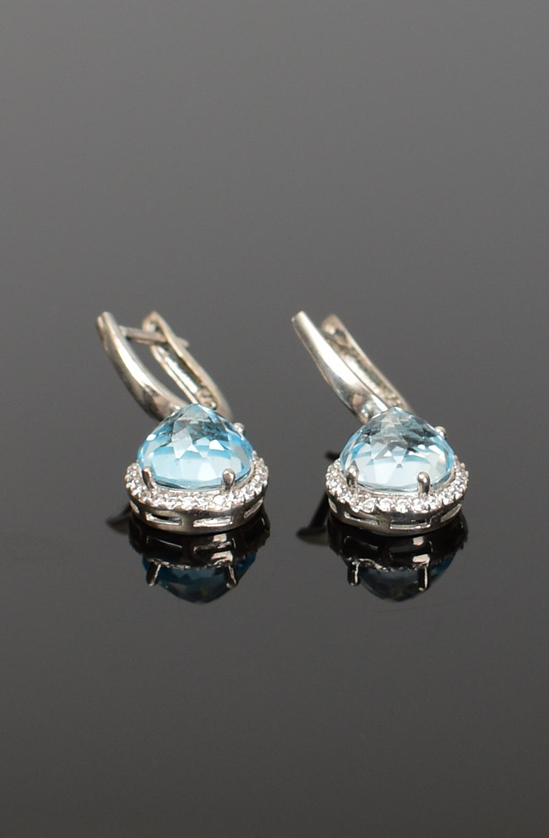 Topaz Doğal Taş 925 Ayar Gümüş Yüzük - Küpe Set - Görsel 5 - Safnaturel