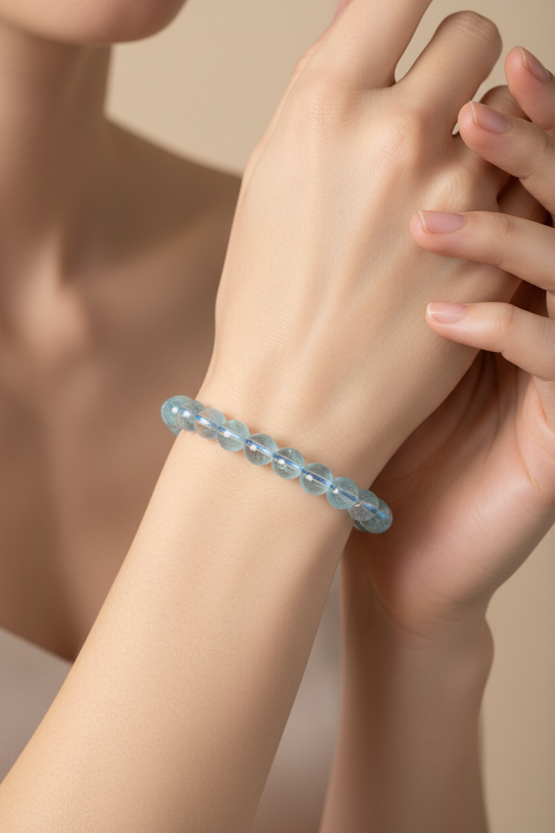 Topaz Doğal Taş Bileklik 8 mm - Görsel 1 - Safnaturel