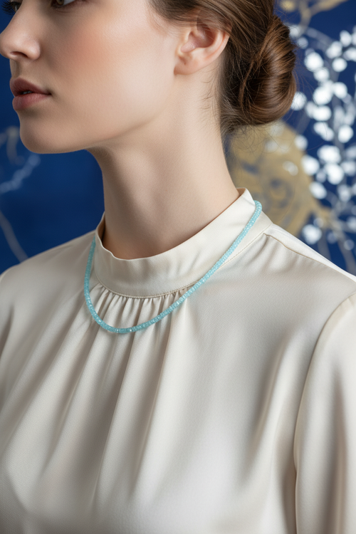 Topaz Doğal Taş Kolye 3-4 mm Rondel Kesim