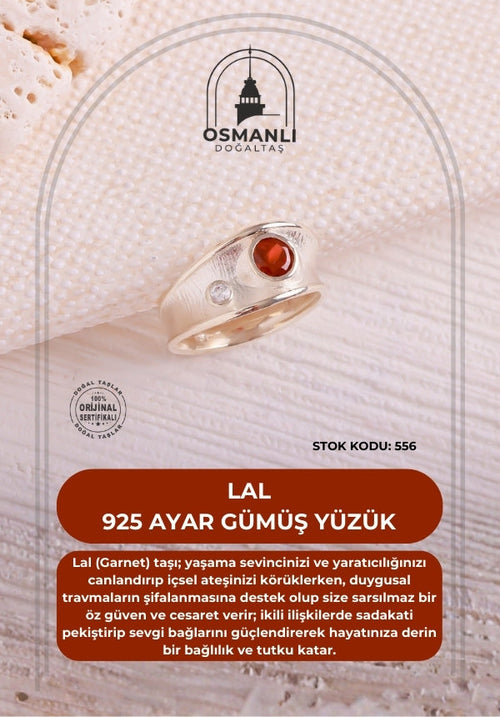 Sertifikalı Lal 925 Ayar Gümüş Yüzük (SK:556)