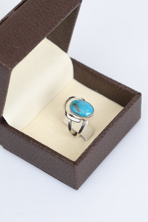 Turkuaz Firuze Doğal Taş 925 Ayar Gümüş Yüzük